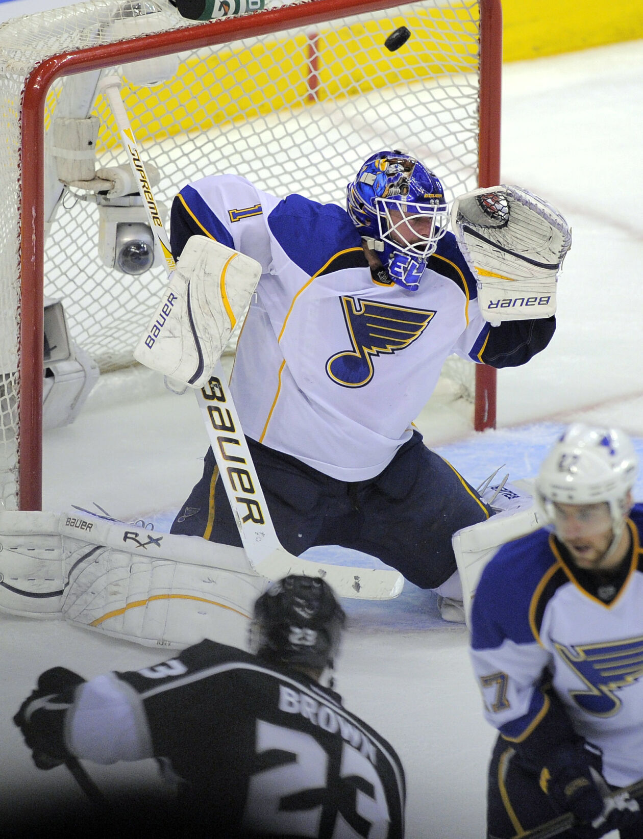 2012: Dustin Brown scores two goals and the eighth-seeded Los Angeles Kings sweep the St. Louis Blues